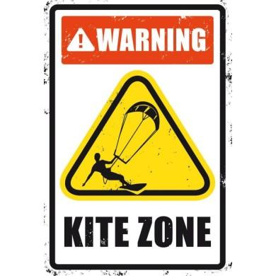 Plaque M&eacute;tal Kite Zone White
