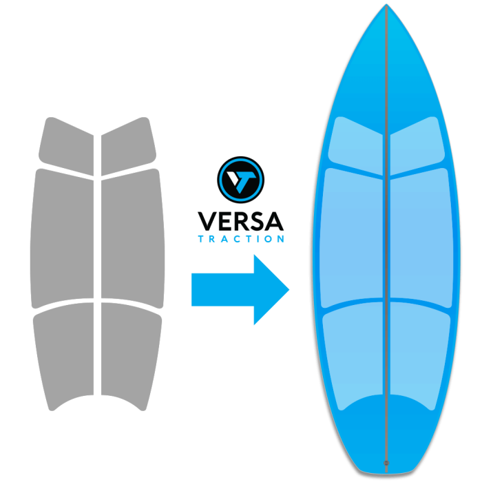 Versa traction grip transparent Shortboard kit