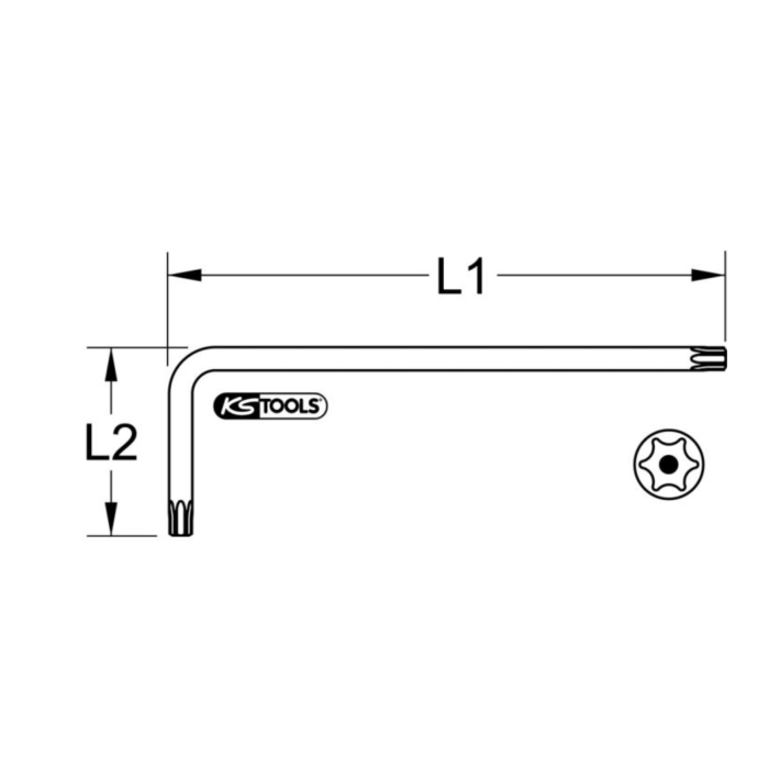 Cl&eacute; m&acirc;le courte TORX T30