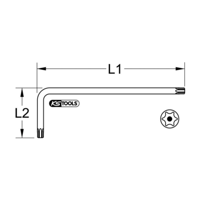 KSTOOLS Cl&eacute; m&acirc;le INOX TORX perc&eacute;, longue