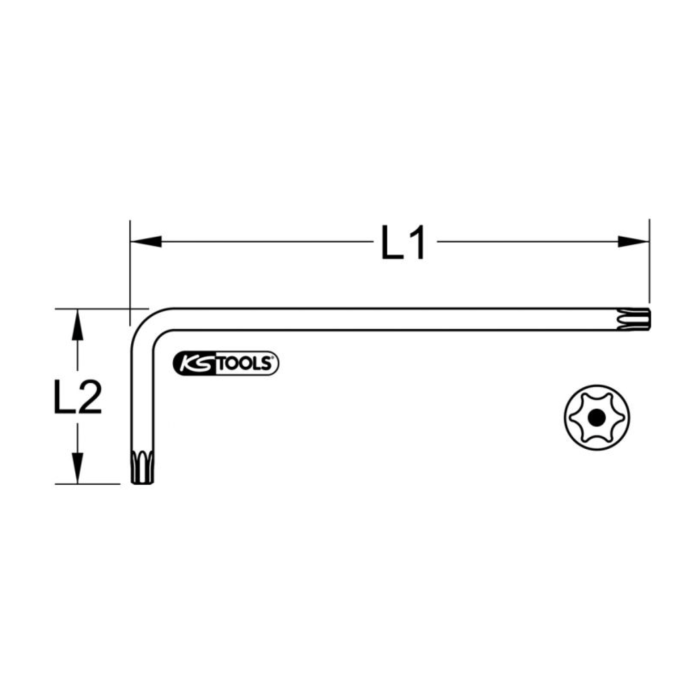 KSTOOLS Cl&eacute; m&acirc;le INOX TORX perc&eacute;, longue